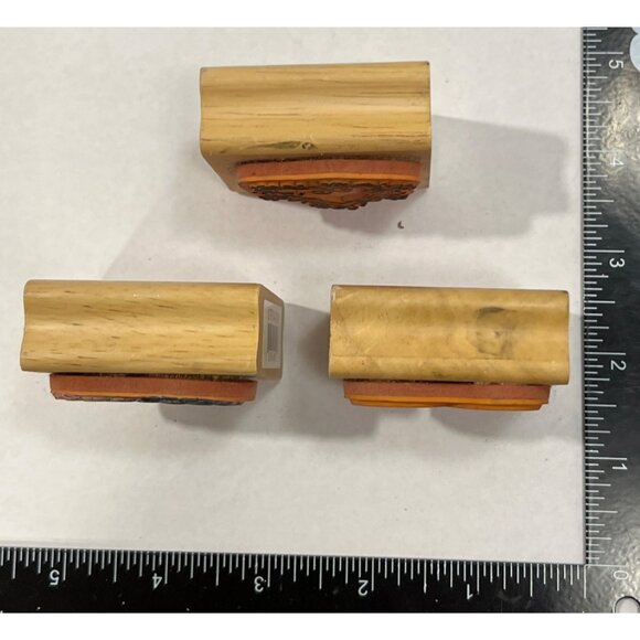 HTF Designs Heart Themed Rubber Stamp Set Of 3 By Canadian Maple Collections - Picture 4 of 5